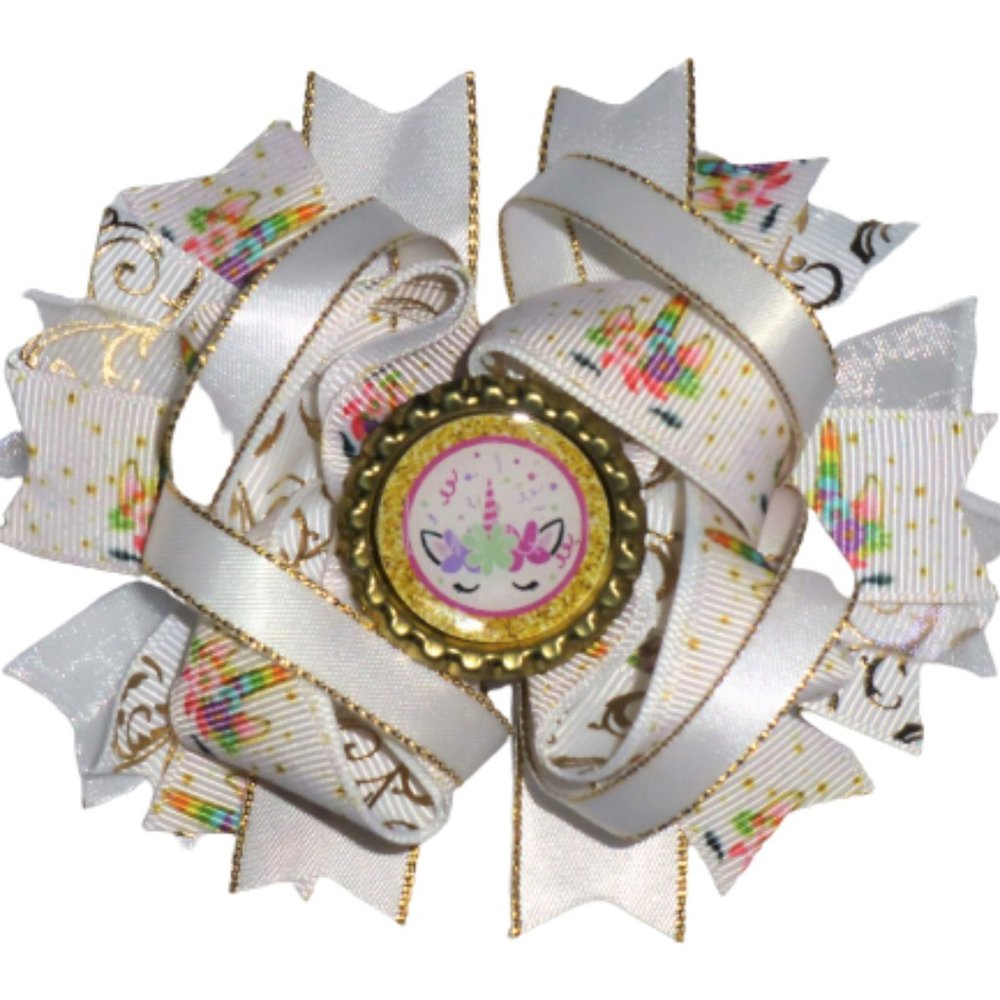 Unicorn Girls 5-Inch Hair Bow Clip